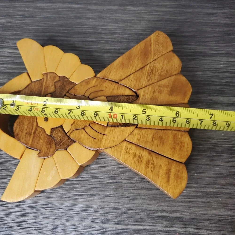 Hand Crafted Wooden Angel‎ Halo 3D Plaque Wall Hanging Religious Decoration 6.5
